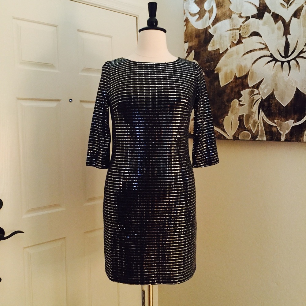 Jessica Howard Sparkly Black & Silver Dress